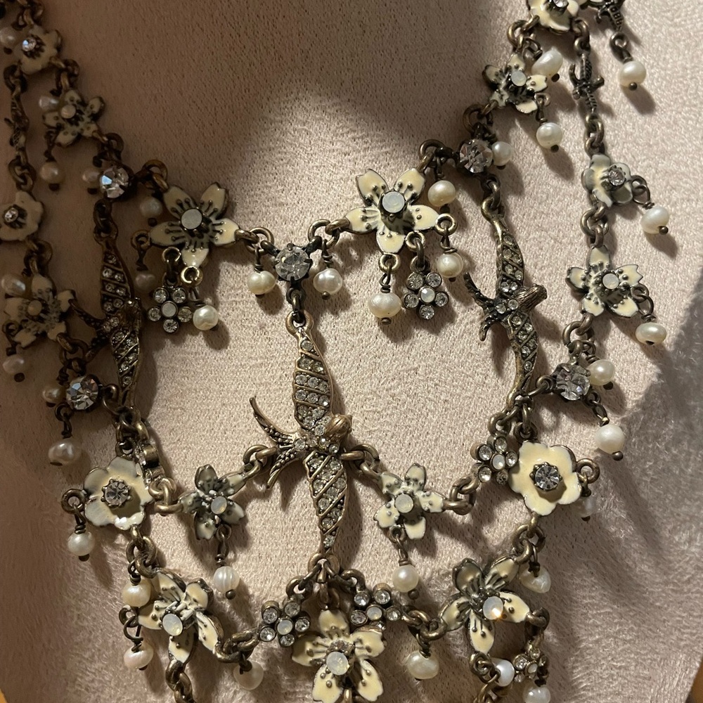Pilgrim Silver White Floral Necklace